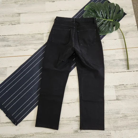 Everlane High Waist Straight Leg Jeans Black Size 26 Regular - Picture 4 of 6
